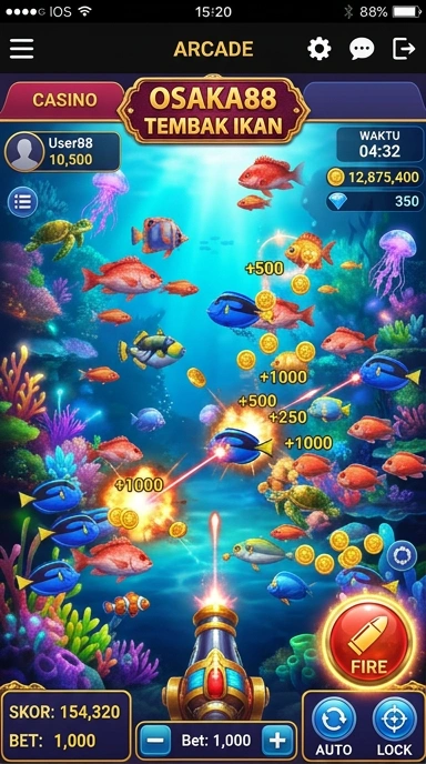Tampilan utama aplikasi osaka88 dengan berbagai pilihan aplikasi.